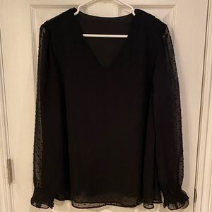 Black Long Sleeve Blouse.  Size Large.